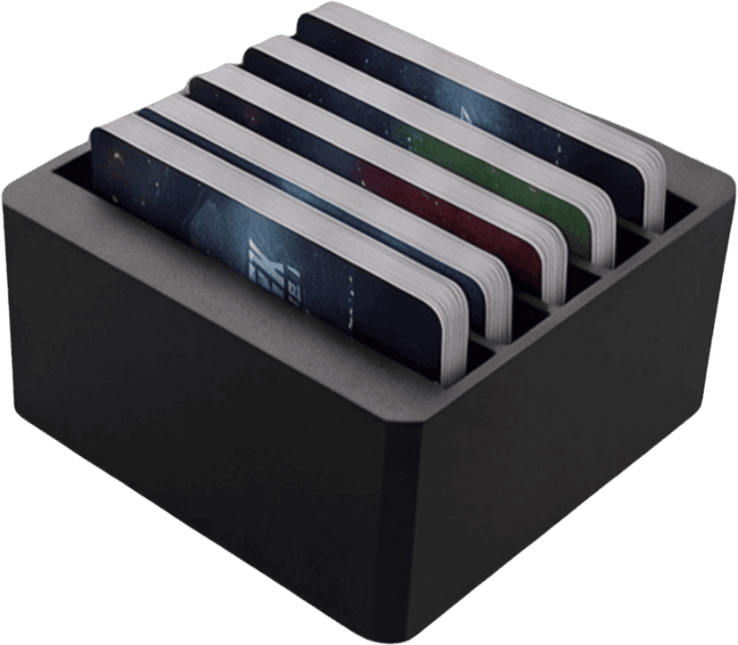 Fünf Fächer für die Kartendecks